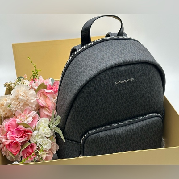 MICHAEL KORS Black Signature Large Backpack - Picture 13 of 14